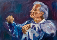 Leonard Bernstein, 2017, &Ouml;l auf Leinwand, 70x100cm